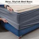 DUJUIKE Divan Bed Base Wrap Cover Velvet Grey King 200-210cm view 3