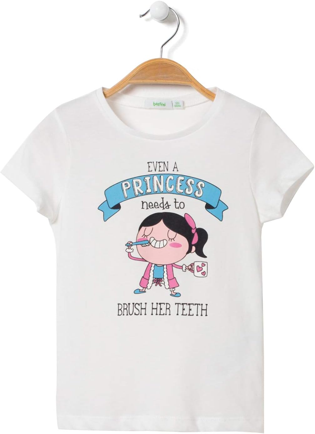 bossini Prime Girls Short Sleeve Girl Print Tee White 160,US Size 16