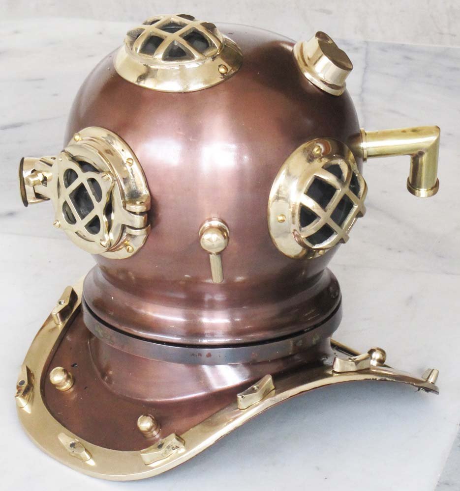 Nautical Replica Hub Children's Unisex 6 inch SCUBA HELMET - Collectible Nautical Brass & Steel Desktop Finished Decor Divers Diving Helmet