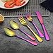 20 Piece Rainbow Flatware Set, Stainless Steel Titanium Colorful Plated Flatware Set, Silverware Set Service for 4