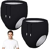 Glitopper 2 Pcs Reusable Adult Swim Diapers Special Needs Cloth Diaper Covers Washable Nappy Trunks Waterproof Leakproof for Postpartum Women Incontinence Protection Unisex(M)