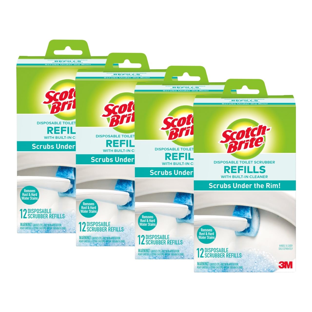 Photo 1 of 1-Pack Scotch-Brite Disposable Toilet Scrubber Refills, Removes Rust & Hard Water Stains, 12 Disposable Refills