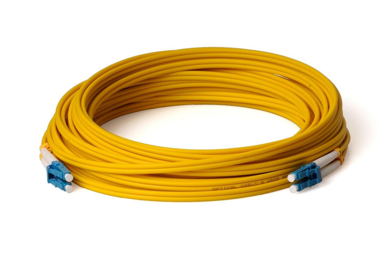 CONBIC® Fibre Optic Cable - 100 m OS2 Yellow, LC/UPC to LC/UPC Connector, Single Mode, Duplex 9/125 Patch Cable, Fibre Optic Cable 100 m (Indoor Cable)