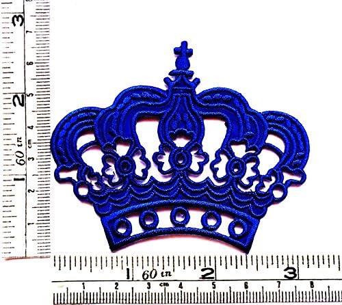 Blue Crown Imperial King Queen kids cartoon Patch Embroidered Iron on Hat Jacket Hoodie Backpack Ideal for Gift