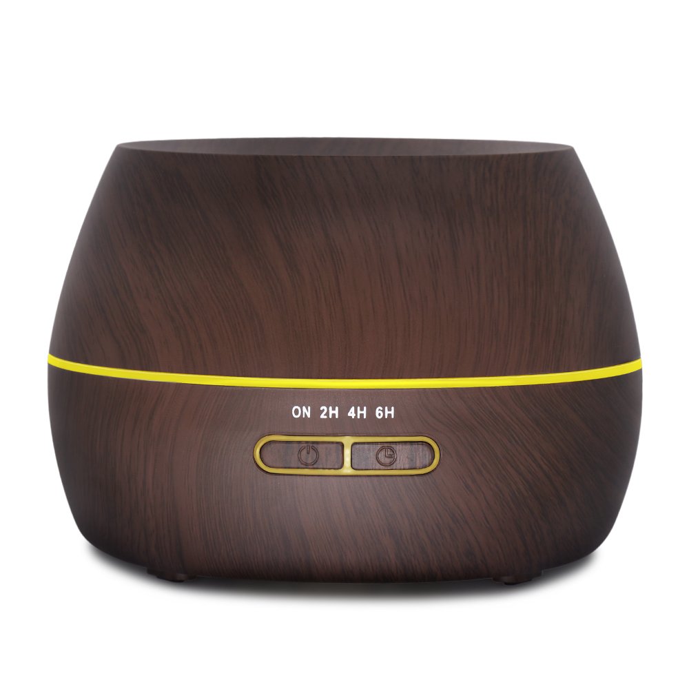 Afloia Humidifier Oil Diffuser Essential Oil Diffuser and Humidifier 300ml Aromatherapy Diffuser Ultrasonic Scented Oil Diffusers Wood Grain Black