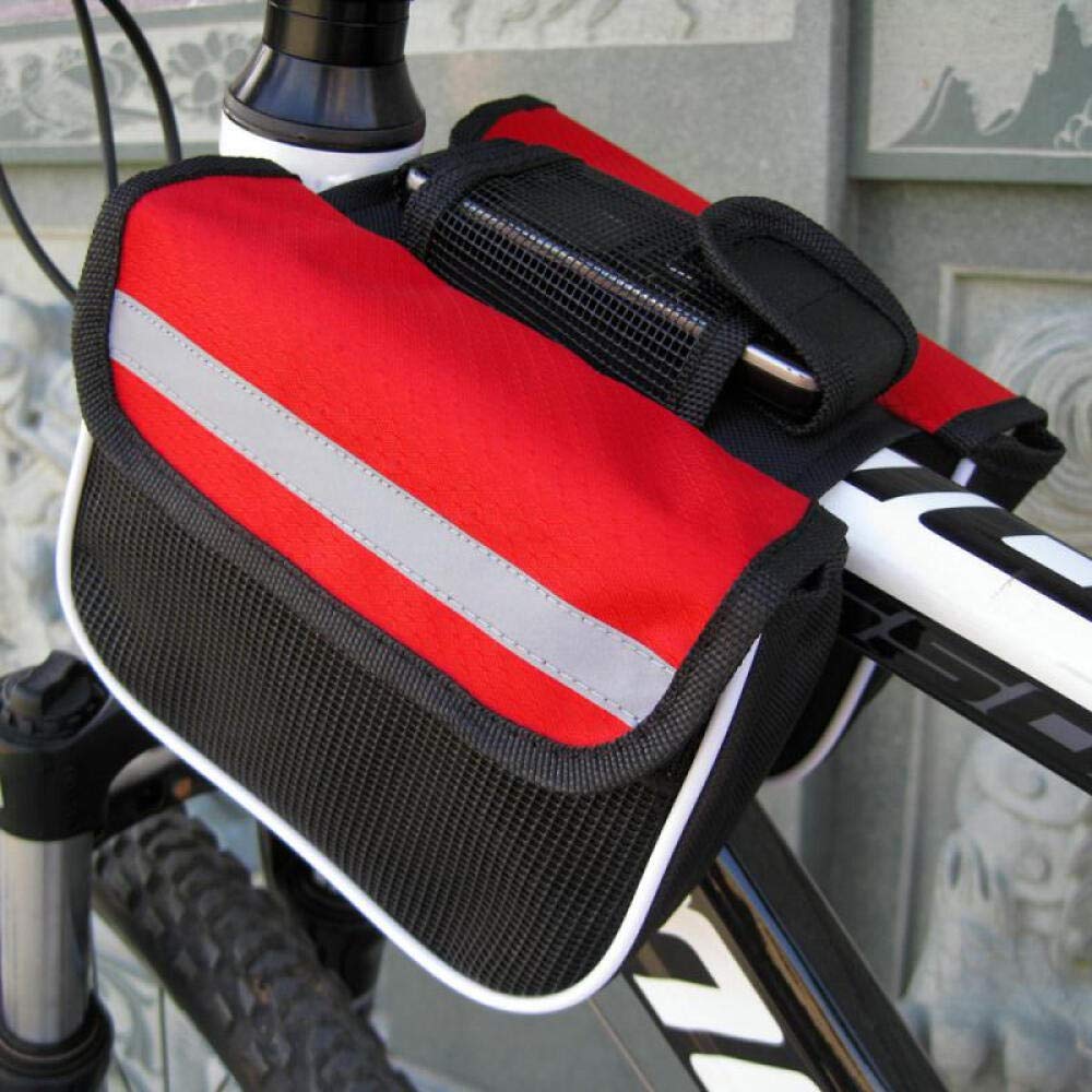 Wuyue Hua Bike Frame Bag, Bicycle Bag Cycling Front Top Tube Pouch Pannier Bike Triangle Bag Front Saddle Frame Pouch for Outdoor MTB Road Mountain Bike Crossbar Storage Bags with Reflective Stripe