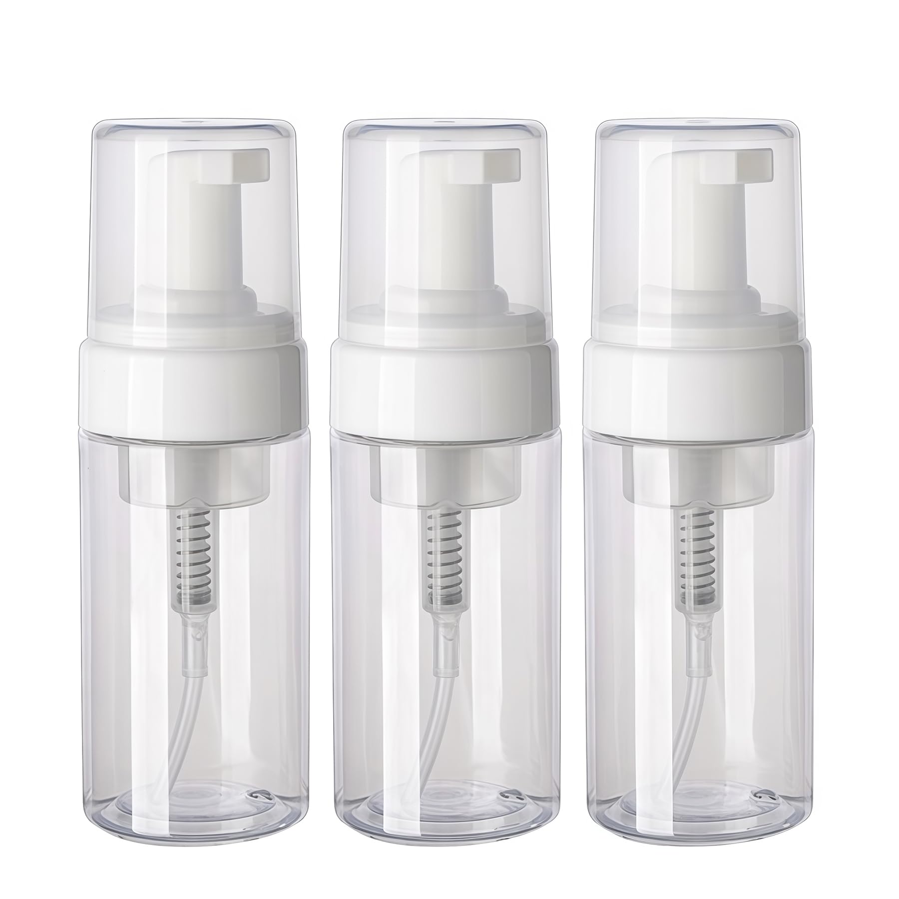 3Pcs 100ml Empty Foam Pump Bottles Clear Plastic Refillable Foam Soap Dispenser Travel Size Containers for Hand Soap Shampoo Cosmetics