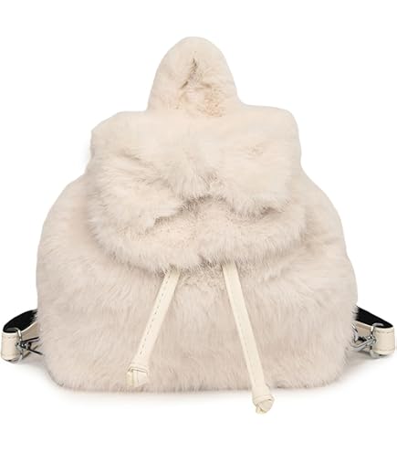 Amazon.com: Abbylike White Fuzzy Backpack for Adults Fuzzy Furry