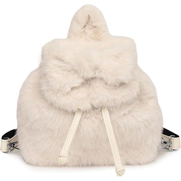 Amazon.com: YFJNV Trendy Faux Fur Backpack, Plush Fluffy  display picture 2