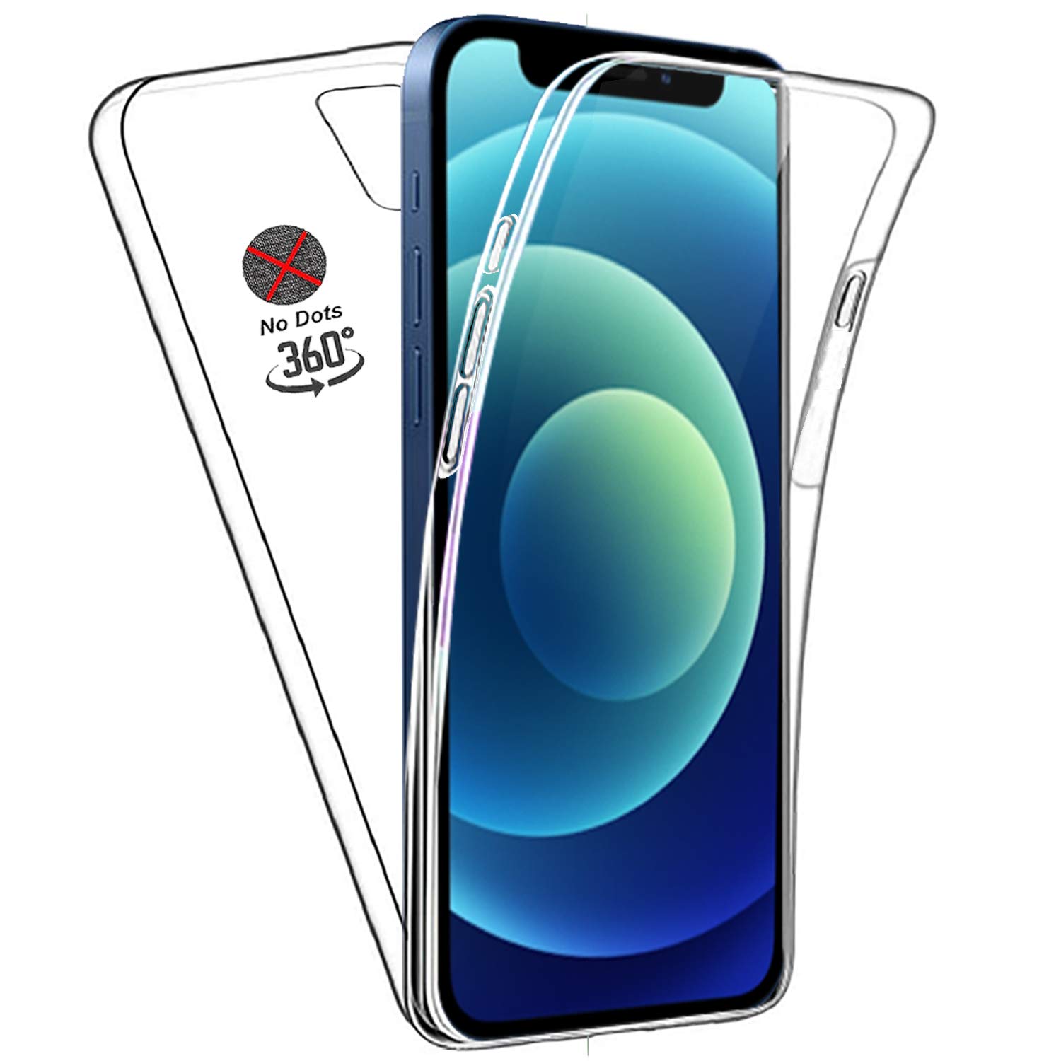 DN-Technology for iPhone 12 Mini 5.4 inch Case Clear 360 Front and Back Clear TPU Silicone Bumper Full Body Protective Slim Lightweight Phone Cover with Air Cushion Corners Crystal Transparent — image 1