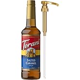 Torani Coffee Syrup, Salted Caramel Flavor, Pump Included, 25.4 Fl Oz | Sweeten &amp; Add Decadent Flavoring to Caf&eacute;-Style Drinks &amp; Desserts | Made with Pure Cane Sugar | Coffee Bar Essentials