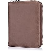 boshiho RFID Blocking 24 Slot Credit Card Holder Wallet Real Leather Multi Card Organizer Wallet with Zipper