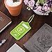 WALNEW Luggage Tag- Initial Bag Tag with Stainless Steel Loop Suitcase Label 2 Pieces Set (Green, 2 Piece)