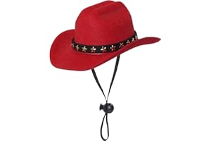 choyaxo Pet Cowboy Costume Cosplay Cap Halloween Costumes for Dogs Cat Pet Party Decoration Mini Cowboy Hat (Red, Small)