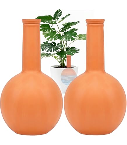 thumbnail image 2 of Large Terracotta Self-Watering Pots - 10×6×6 Inch 110oz Clay Watering Spikes For Indoor & Outdoor Plants 2 of 14