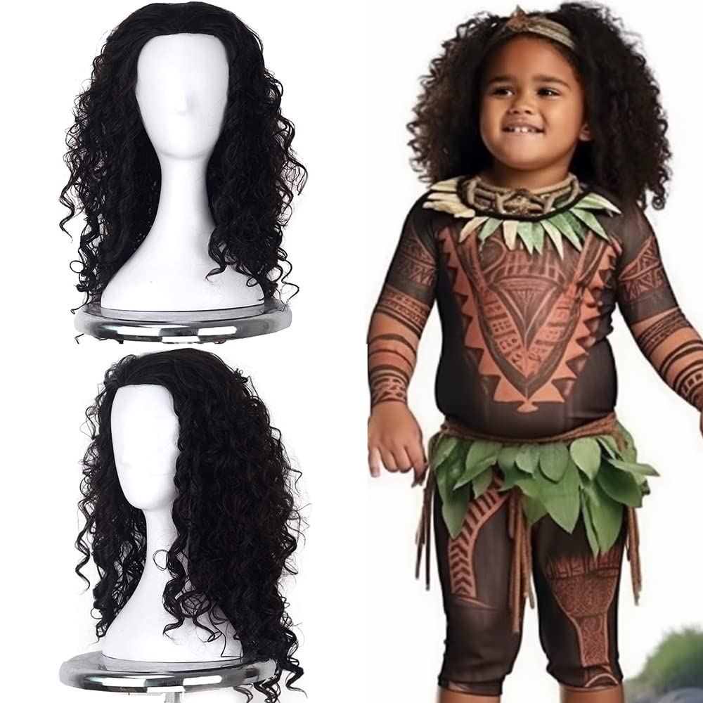 Photo 1 of Artjosy Anime Character Cosplay Wigs for Kids - Long Natural Black Fluffy Curly Synthetic Wigs - Heat Resistant - Perfect for Theme Parties & Halloween