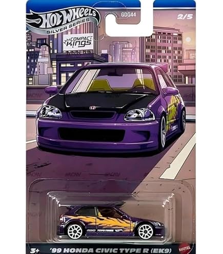 Voiture Miniature Hot Wheels Honda Civic Si - Échelle 1/64 - Or Métallisé - Série J-Imports - Pour Collection Ou Jouet