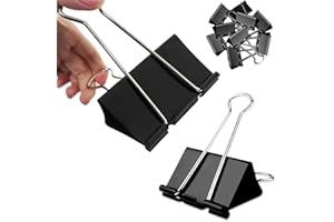 Extra Large 3 Inch Binder Clips - 12 Pack Heavy Duty Big Paper Clips, Jumbo Paper Clips, Large Size for Home, School and Offi