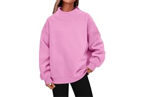 BAOQIN Mock Neck Sweatshirt For Women | Oversized Turtleneck Sweater, Long Sleeve Fleece Pullover Tops, Fall Fashion Clothes