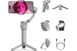 GUEDIEO Phone Gimbal Stabilizer for iPhone 3-Axis Foldable with Face Tracking - Smartphone Stabilizer for iPhone 16/16 Pro Max/15/15 Pro, Android TikTok YouTube Vlog Camera‌