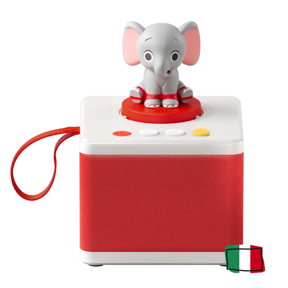 FABA - White Storytellers - Music Box for Children, Sound Speaker with Sound Character Ele the Elephant, Educational Game, Content from 3 Years and Up