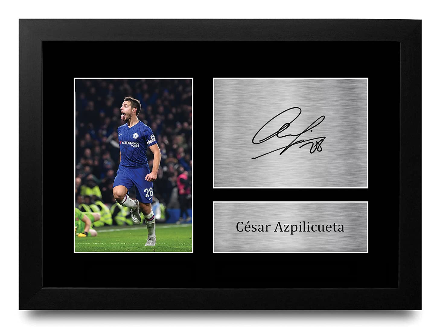 HWC Trading FR A4 Cesar Azpilicueta Gifts Printed Signed Autograph Picture for Football Fans and Supporters - A4 Framed