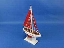Hampton Nautical Red Sailboat with Red Sails