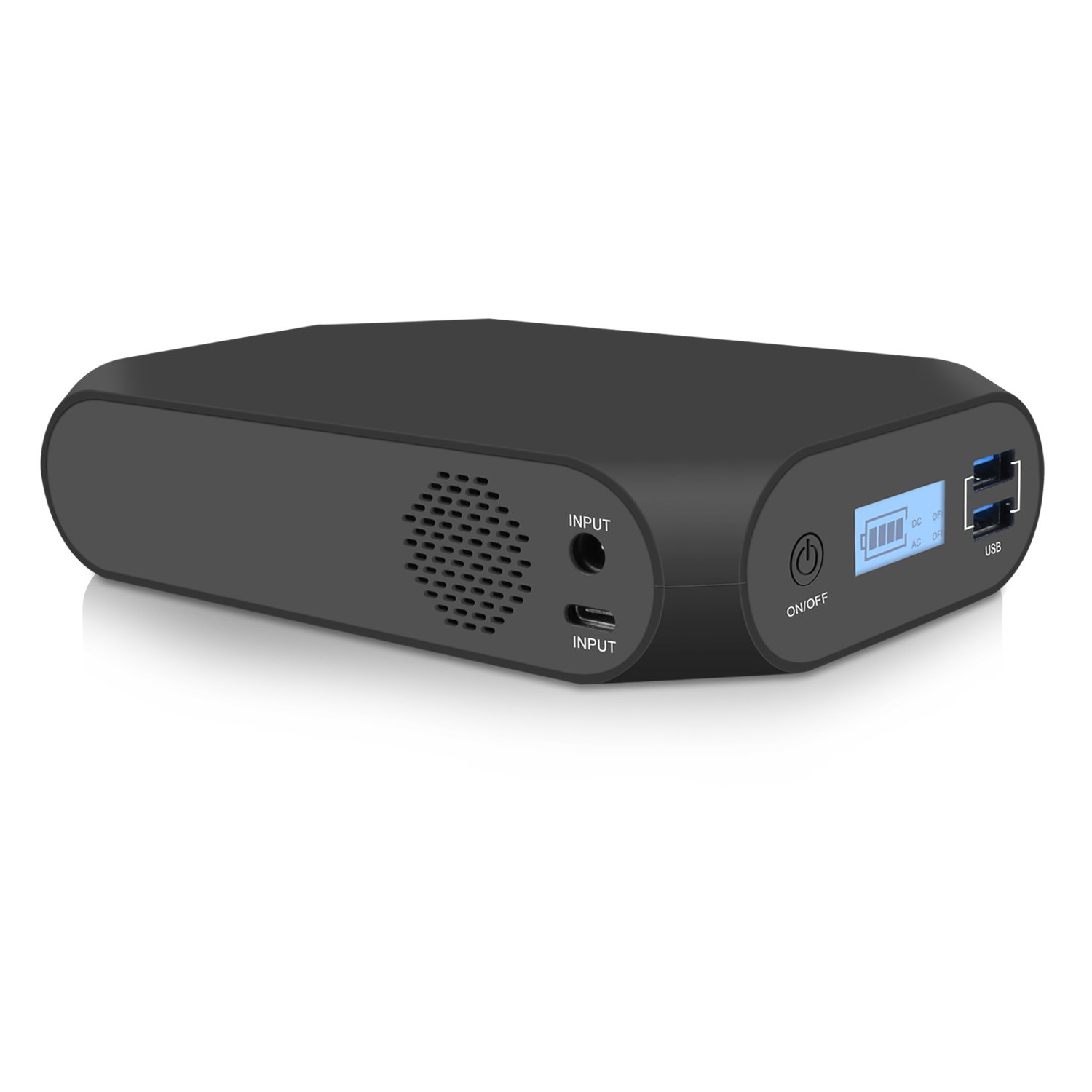 Upow 18000mAh AC Power Bank with 2-USB Ports and 1-AC Outlet for All Laptops, Tablets and Phones Such as iPhone X 8/8 Plus (Black)