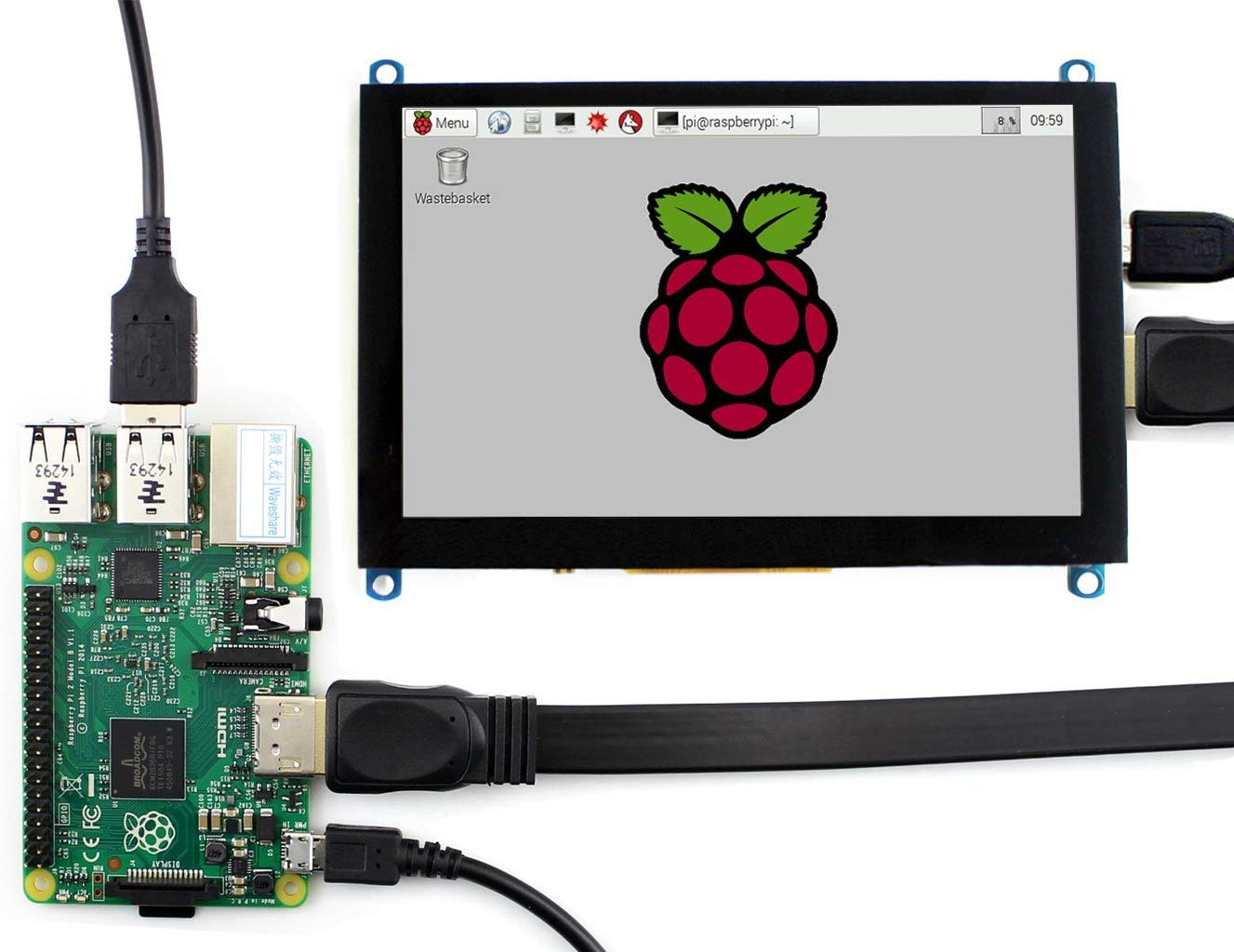 sb components Raspberry Pi 5inch HDMI LCD (H) 800x480 Hardware Resolution 5" Capacitive Touch Screen Supports Various Systems Multi mini-PCs Raspberry Pi 4 BB Black Banana Pi