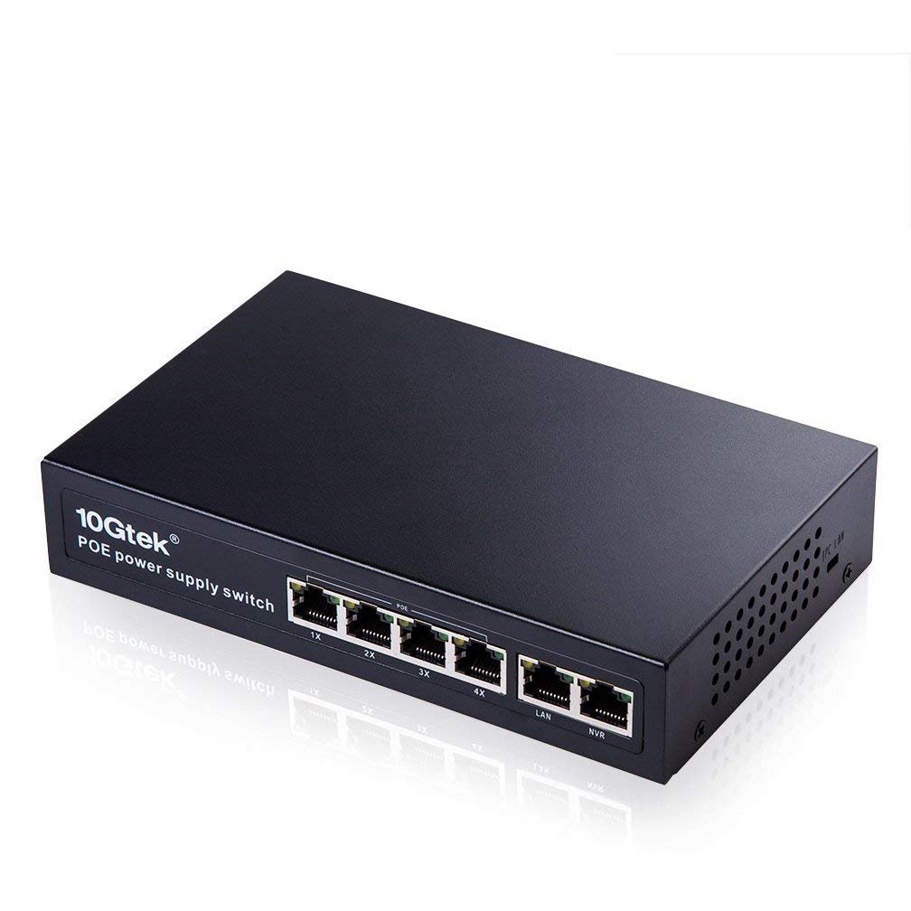 4 Port Fast PoE Switch with 1 Rj45 Uplink and 1 NVR Port, up
