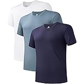 DAVID ARCHY Men's Moisture-Wicking Crewneck Undershirt 3 or 5 Pack