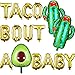 18 Pieces Taco Bout A Baby Balloons Decorations Supplies, Fiesta Theme Baby Shower Pregnancy Announcement Gold Letter Balloons, First 1st Birthday Party Gender Reveal Party Supplies