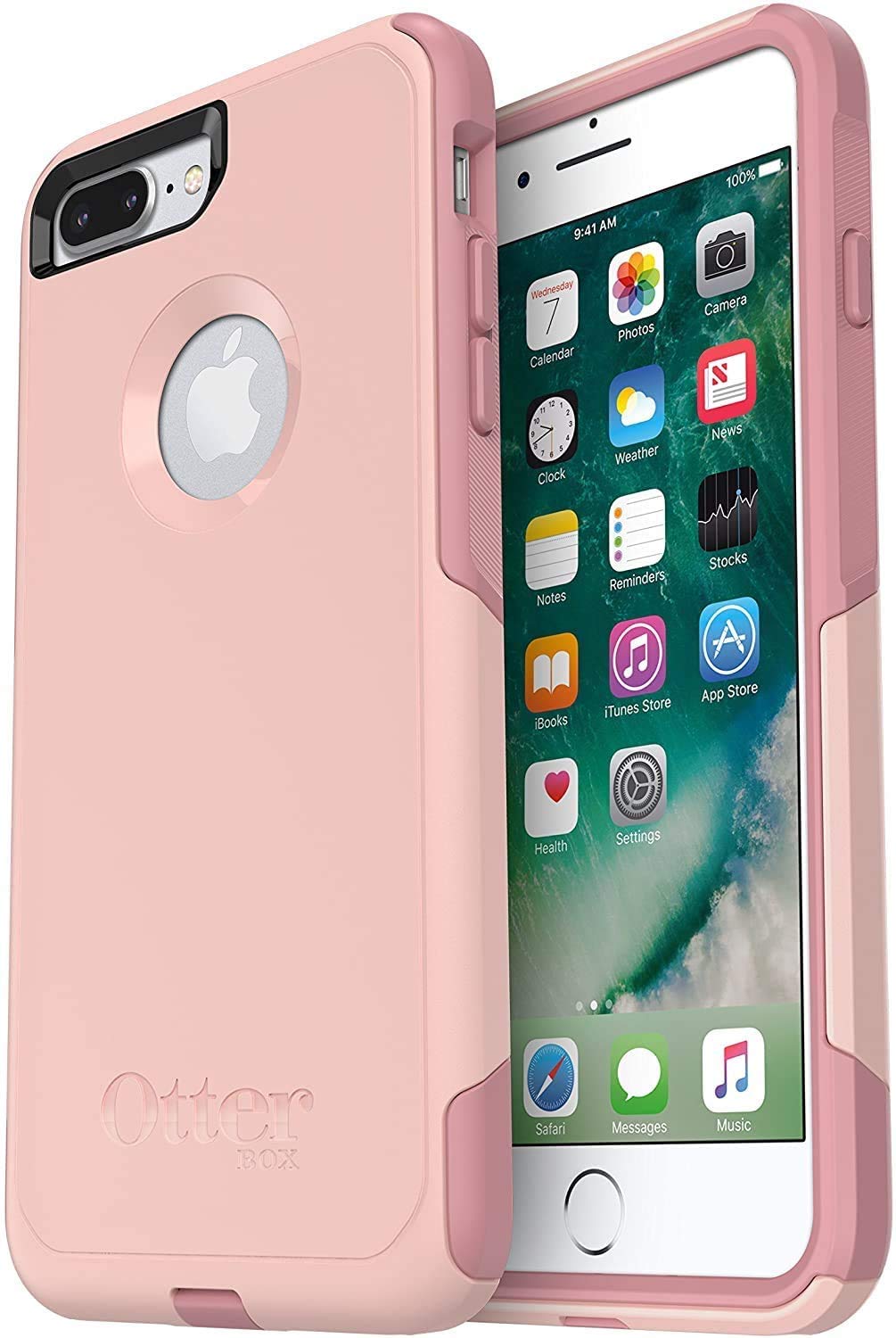 OTTERBOX COMMUTER SERIES Case for iPhone 8 PLUS & iPhone 7 PLUS (ONLY) - Retail Packaging - BALLET WAY (PINK SALT/BLUSH)