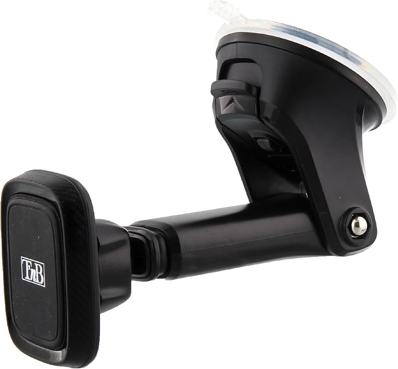 Suporte para Telemóvel Magnético Sora, 6 ímanes potentes – Braço ajustável – Rotação de 360° – Ventosa 2 em 1 – Acabamento em carbono – Preto