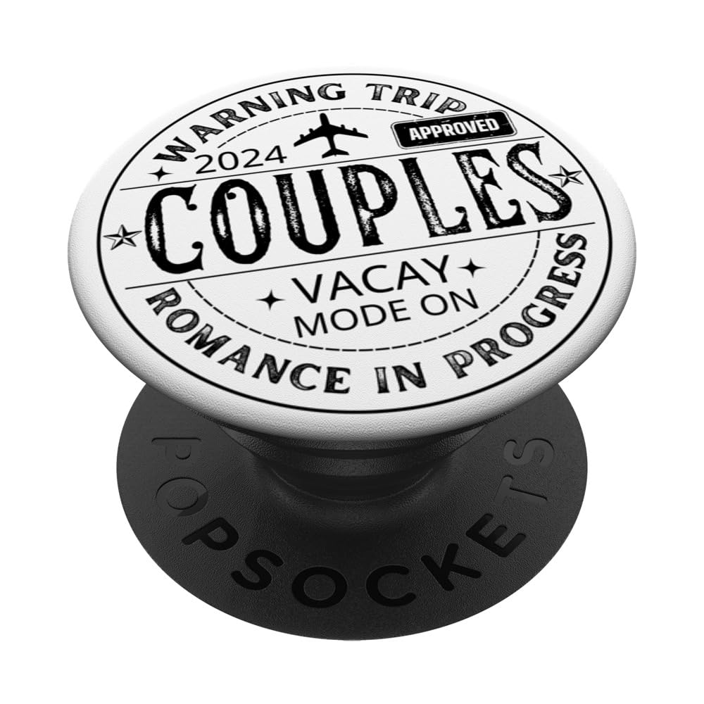 VintageWarning Couples Trip 2024 In Progress Husband / Wife PopSockets Swappable PopGrip
