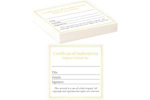 GISGFIM 24 Pieces Certificate of Authenticity Premium Certificates Ideal for Valuations Collectibles and Artwork Gifts for Artists Artisans Handicraft Worker (2.5 x 2.5 Inch)