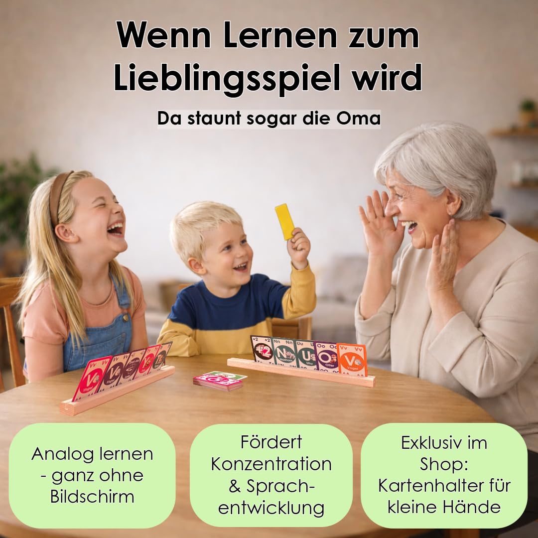 Buchstaben Klacks – Das ABC-Mau-Mau für Kinder | Lernspiel & Geschenk für Junge und Mädchen I Kartenspiel ab 4, 5, 6, 7, 8 Jahre | Einschulung | Geburtstagsgeschenk 4