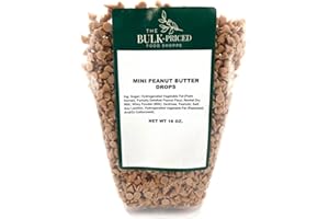 Mini Peanut Butter Drops, Bulk Size, Baking Chips (1 lb. Resealable Zip Lock Stand Up Bag)