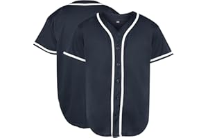 Rioofinx Blank Baseball Jersey, Short Sleeve Plain Jersey Shirt Sports Hip Hop for Men Women