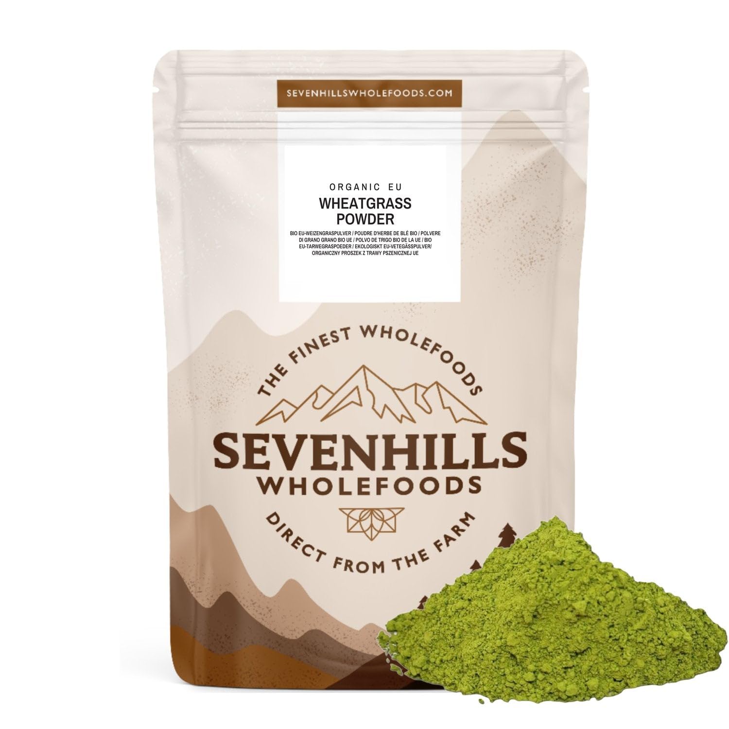 Sevenhills Wholefoods Organic Wheatgrass Powder, European (EU) 2kg