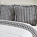 VHC Brands Farmhouse Black Antique White Buffalo Check Cotton Annie Bedding Square Euro Sham