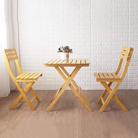 Mesas plegables de madera con sillas | Sillas plegables