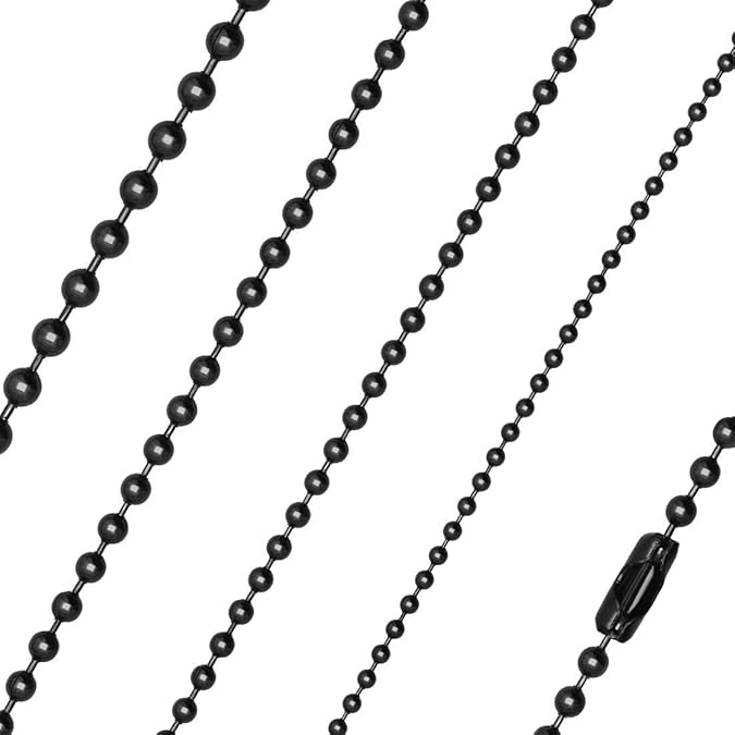 Autiga® Kugelkette Edelstahl Halskette Kette für Anhänger Dog Tag Silber Schwarz Herren Damen