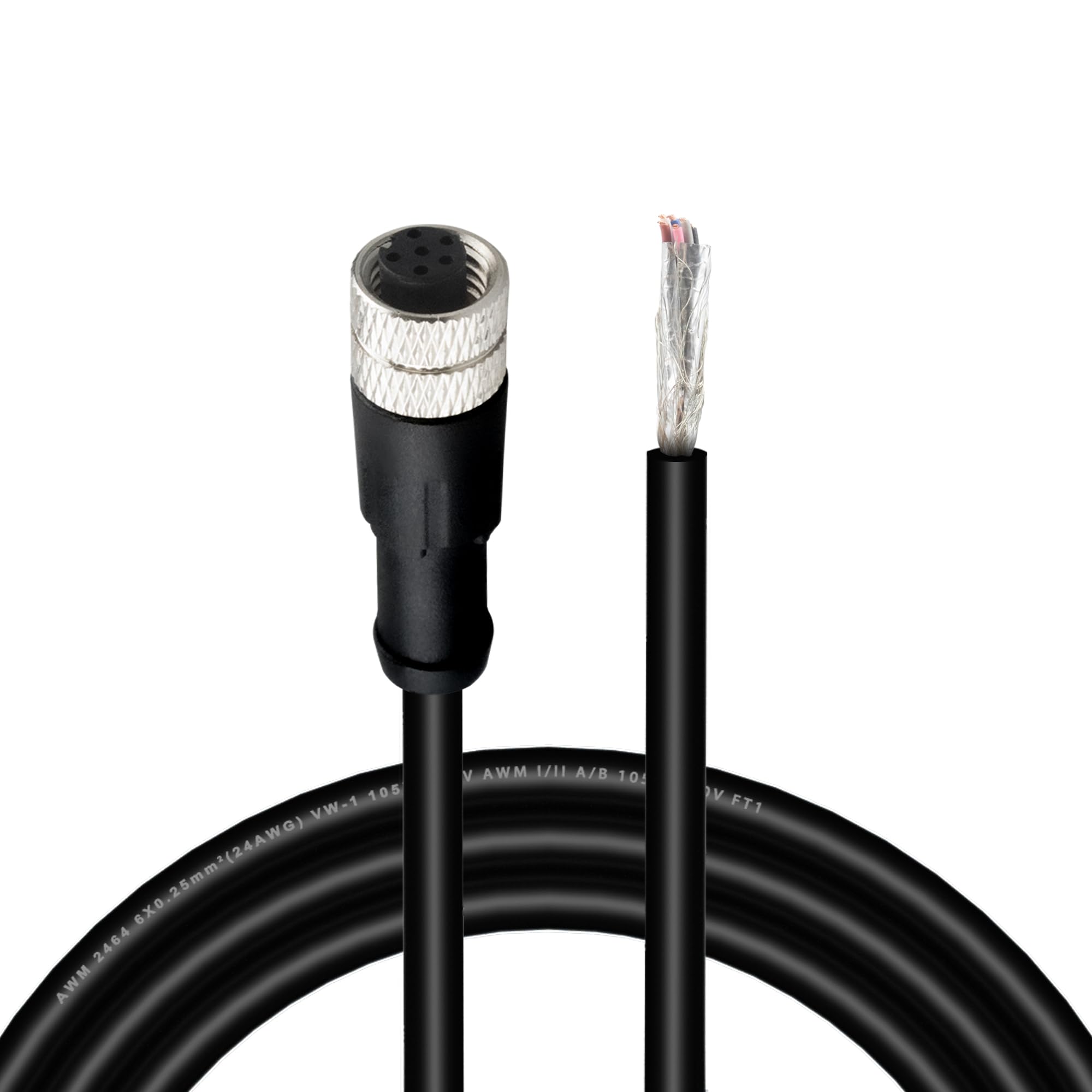 Lonlonty M8 Cable 6 Pin 6.5Ft/2M Female A Coding
