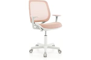 Costzon Kids Desk Chair, Height Adjustable Children Study Computer Chair with Armrests, Sit-Brake Casters, Swivel Mesh Task Chair for Boys Girls Teens Students, Kids Chair for Home, Office, School