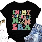 Softball Mama Shirts for Women in My Softball Mom Era Tshirt Leopard Spring Sports Game Day Tee