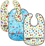 Kushies Taffeta Waterproof Bib - Neutral - Boy - 3 ct