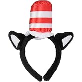 Bioworld Dr. Seuss Cat In The Hat Costume Hair Accessories Headbands For Women Men