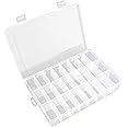 24 Grids Plastic Organizer Box With Dividers Clear Craft Storage Bead Organizer Box Earring Organizer Travel Pill Organizer Jewelry Organizer Storage Boxes Screw Seed Small Parts Organizer Hair Tie