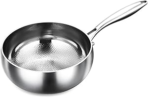 Titanium Frying Pan, 10 Inch Non Stick Titanium Skillet with 0 Coating & Hammered Design, Safe Cookware for Induction, Gas & 